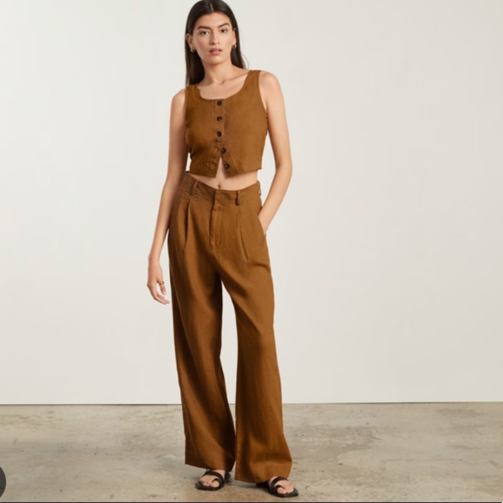 NWT everlane way high drape linen pants
